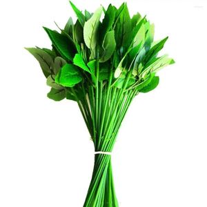 Decoratieve bloemen 20 pc's met blad plastic bloemstengels handgemaakte roos zonnebloem anjer groen opstellingsmateriaal