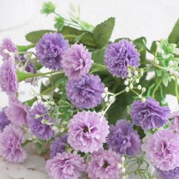 Fleurs décoratives 20 petits lilas, Simulation de fleur d'hortensia, œillet, décoration de mariage pour la maison, Design doux, faux