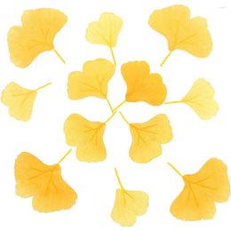 Decoratieve bloemen 200 stuks gele kunstmatige wijnstok Morning Glory herfsttafel Scatter goud decor nep Ginkgo bladeren