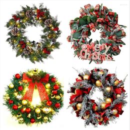 Decoratieve bloemen 2022 Christmas Garland krans Pinecone Decoraties voor thuismas feestartikelen hangende ornamenthanger decoratie