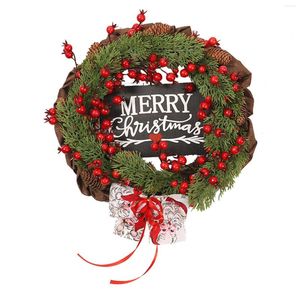 Decoratieve bloemen 2022 PE Rood Fruit Iron Ring Kerstmis Woon merk Home Decoratie ornamenten voor open haard