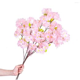 Fleurs décoratives 2023 6 pièces branches de soie de fleurs de cerisier artificielles pour la maison jardin fête de mariage événement printemps décor