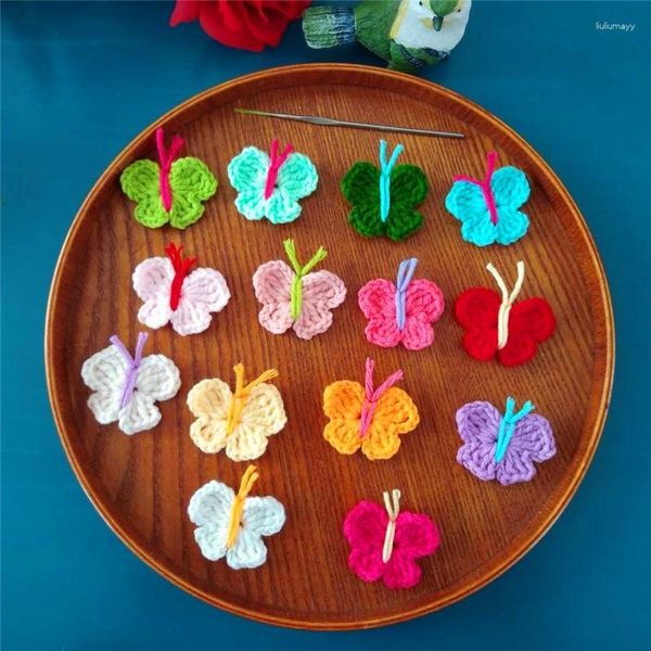 Flores decorativas 2023 Llegada 50 PCS / Lot Algodón natural Crochet Flor artificial para la decoración del día de la madre Encaje como