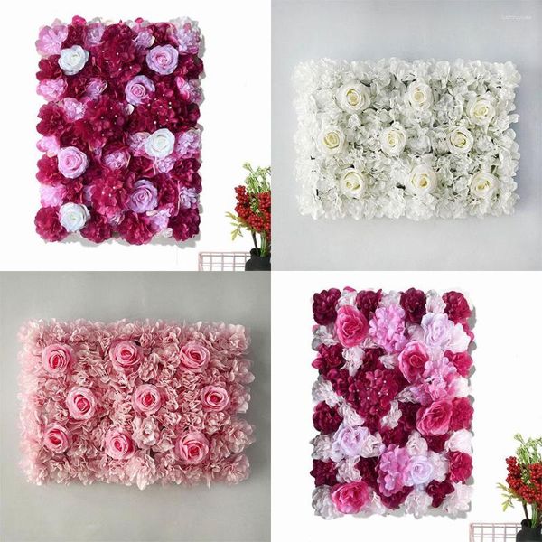 Flores decorativas 2023 plantas artificiales telón de fondo romántico DIY decoraciones de Navidad boda cumpleaños fiesta rosa paneles de pared