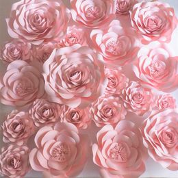 Fleurs décoratives 2023 bébé rose géant papier 22 pièces pour mariage événement toile de fond pépinière douche centre commercial décor 1.21M2