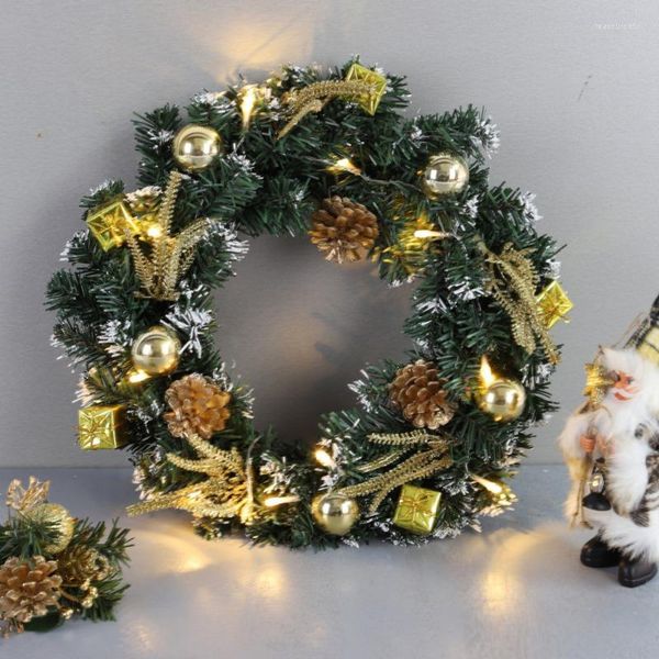 Fleurs décoratives 2023 lumière LED guirlande de Noël avec chaîne alimentée par batterie porte d'entrée guirlande suspendue décorations pour la maison de vacances