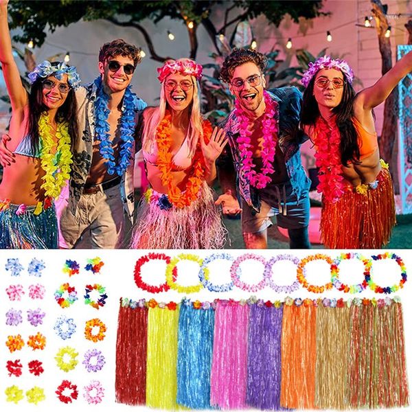 Fleurs décoratives 2023 Fibres plastiques danse herbe jupe plage activité Costumes enfants scène habiller fête fournitures