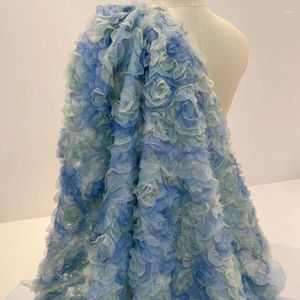 Decoratieve bloemen 2023 Producten Blue Rose Gradient Lace Fabric Damesaccessoires