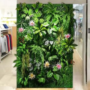Fleurs décoratives 2024 40x60cm fausse plante mur de gazon artificiel en plastique pelouse gazon mousse clôture bricolage jardin extérieur maison fond décor