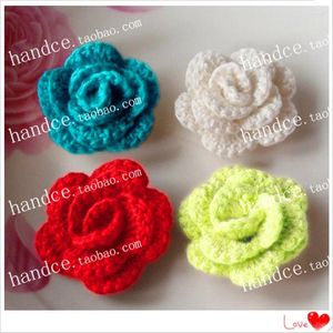 Fleurs décoratives 2024 Arrivée Zakka Fashion Coton Crochet en dentelle 3D Fleur rose artificielle pour décoration de mariage comme accessoires à la maison chic