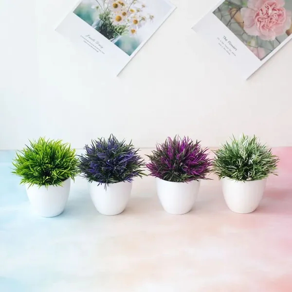 Fleurs décoratives 2024 plantes vertes artificielles Phoenix en pot simulation boule d'herbe maison salon décoration festival fête bureau