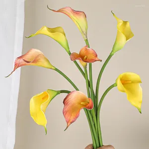 Fleurs décoratives 2024 Calla Lily Simulation Flower Decor Decor Mariage POGRAMME MAISON PAPIER PAPE DE PAPIER BOUCHET
