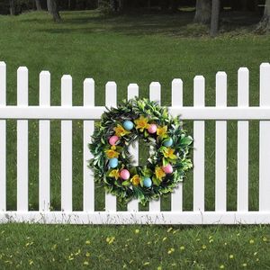 Decoratieve Bloemen 2024 Pasen Wederopstanding Festival Kunstbloem Ring Deur Hangend Ornament Wijnstok Strepen Ei Accessoires Layout Scène Decor