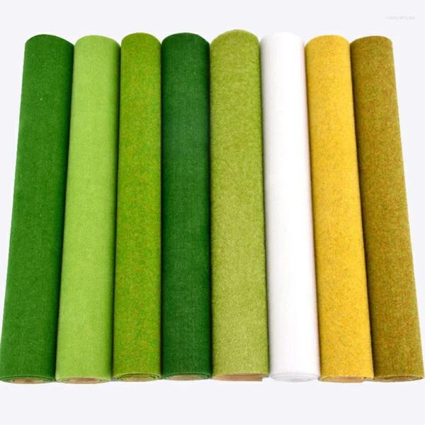 Fleurs décoratives 2024 tapis d'herbe mince pelouses artificielles paysage pour modèle de train papier non adhésif pelouse faux gazon décoration jardin