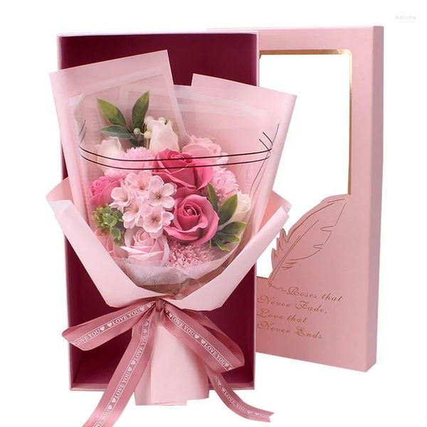 Fleurs décoratives 2024 Rose Soap Bouquet Gift Box Mother's Day 520 Cadeaux pour l'anniversaire de la petite amie Valentin en gros