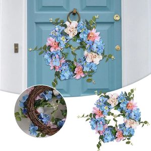 Decoratieve bloemen 2024 lente blauw witte hortensia krans grensoverschrijdende simulatie bloemdecoratie buitenterras bruiloft hangende mode
