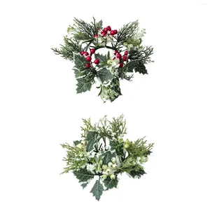 Fleurs décoratives 20 cm bougies anneaux de couronne de couronne de table centrale au centre de verdure couronnes couronnes pour les festivals de Pâques de mariage décoration de fête