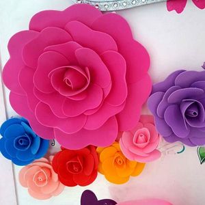 Fleurs décoratives 20cm à 50cm disponibles, grande fleur de Rose en mousse, fenêtre d'affichage festive pour décorations de mariage et de noël, 42 couleurs