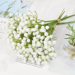 Decoratieve bloemen 20 cm witte baby's adem kunstmatige plastic plastic gypsophila diy bloemen boeketten huwelijksfeest huisarrangement decoraties 7