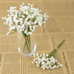 Fleurs décoratives 20cm blanc gypsophile bébés artificiels souffle fleur mariage bricolage bouquet décoration maison arrangement faux décor fournitures