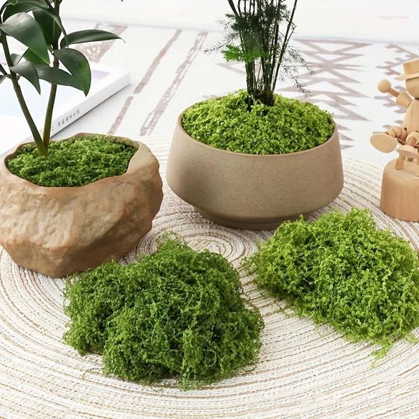 Flores decorativas 20 g/0.7 oz tela de jardín artificial Moss camuflaje al aire libre plantas verdes de bonsai decoración de flores de interior mini paisaje