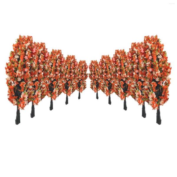 Flores decorativas 20 piezas 1:200 8,5 cm, modelo de diseño de tren, árboles de flores, paisaje de parque callejero, decoración de mesa de arena, modelos de construcción, Juguetes