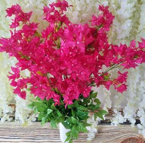 Fleurs décoratives 20pcs 100 cm Branche de fleur de Bougainvillea glabra pour plante arche de mariage arche de mariage