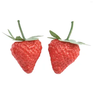 Fleurs décoratives 20 pièces 3.2 cm/6.5 cm fraise artificielle bricolage Fruits maternelle en plastique faux fruits pour noël maison mariage décor