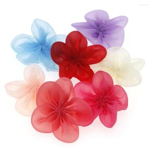 Fleurs décoratives 20 pièces 5 cm fleur artificielle tête en mousseline de soie bricolage à la main coiffes boîte à sucre accessoires fête de mariage décoration de la maison