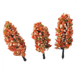 Flores decorativas 20 piezas 8,5 cm diseño de tren modelo árboles de flores paisaje de parque callejero decoración de mesa de arena para casas escritorios salas de estar