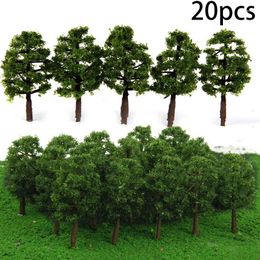 Fleurs décoratives 20pcs 8cm mini modèles arbres micro paysage décor trains de trains de chemin de fer paysage décor