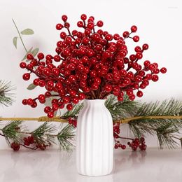 Decoratieve Bloemen 20 STKS Kunstmatige Bessen Kerstversiering Rode Bessen Takken Boeket Jaar Kerstboom Ornamenten Fruitkrans