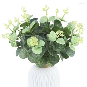 Decoratieve Bloemen 20 Stuks Kunstmatige Eucalyptus Bladeren Zijde Voor Thuis Woonkamer Bruiloft Kerstfeest Decoraties Nep Bloemstuk