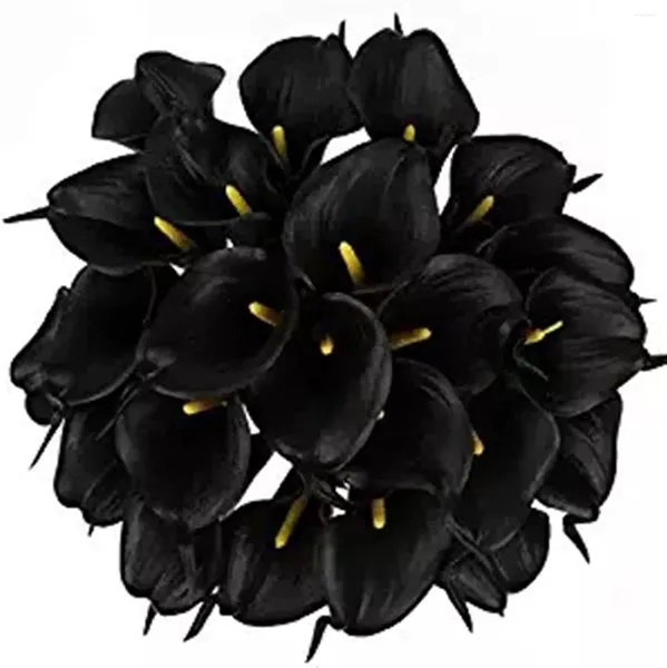 Fleurs décoratives 20pcs Fleur artificielle Faux Real Touch Calla Lily Bouquet pour le mariage