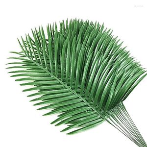 Decoratieve bloemen 20 stks kunstmatige palmbladeren faux nep fronds planten tropische planten (groen)