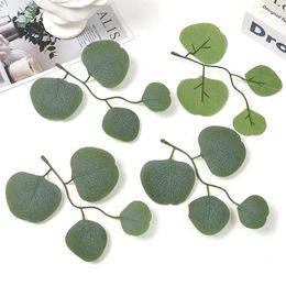 Fleurs décoratives 20 pièces plantes artificielles feuilles d'eucalyptus feuille de saule noir pour noël mariage décoration de la maison bricolage artisanat couronnes