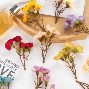 Fleurs décoratives 20pcs Silk artificiel mini l'hortensia Scrapbook bricolage Boîte de bonbons à la maison Décoration de Noël Mariage Bouquet Bouquet