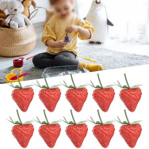 Fleurs décoratives 20 pièces fraise artificielle Mini PVC 6.5 cm faux fruits réalistes pour utilisation maison cuisine fête affichage décorations de table