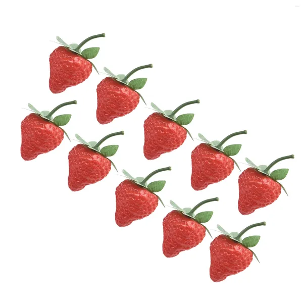 Fleurs décoratives 20pcs fraise artificielle réaliste faux fruits pour les décorations de table d'affichage accessoires de photographie enfants éducation préscolaire