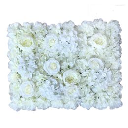 Decoratieve bloemen 20 -stks Elegante melk Wit Rose Hydrangea Bloemwand Backdrop Decoratie Menterpieces levert 40x60 cm elk stuk