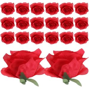 Fleurs décoratives 20 pièces fausse tête de Rose fleur artificielle fausse soie pour bricolage artisanat décor