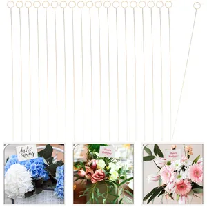 Fleurs décoratives 20pcs Pick de choix Floral Cartes Metal Wire Place Place PO Memo Picks