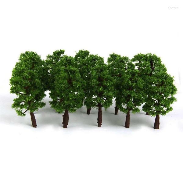Fleurs décoratives 20 pièces arbres modèles 8CM Mini Micro décor de paysage accessoires de disposition de train bricolage décoration de jardin en plastique jouets pour enfants
