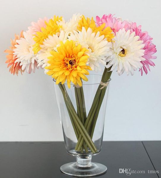 Flores decorativas 20 piezas MOQ Seda Girasol Ramo de novia 4 