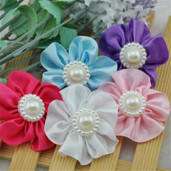 Fleurs décoratives 20pcs Satin de ruban avec mariage / appliques / artisanat / lots de filles mélange u pick b197