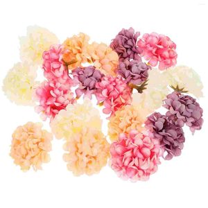 Fleurs décoratives 20 pièces, têtes artificielles de fleurs en soie, boules de chrysanthème artisanales DIY