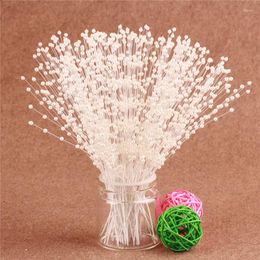 Decoratieve Bloemen 20 stks Bruidsboeket Decoratie Kunstmatige Parel Stem Kralen String Sticks DIY Bruid Bloemenkrans Kerstfeest