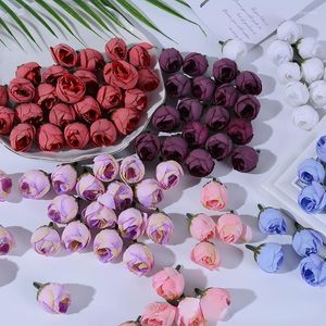 Fleurs décoratives 20pcsSimulation Bud Rose DIY Poignet Fleur Célébration De Mariage Décoration Petit Sachet De Thé Coiffe Accessoires Exclusif