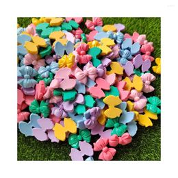 Decoratieve bloemen 21 25 mm schattige strik hars cabochon plaksteen DIY haarclip accessoires versieringen voor scrapbooking decoratie ambacht