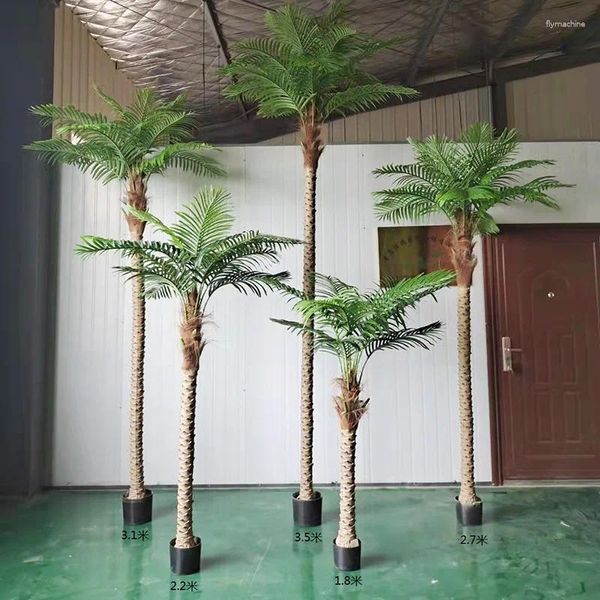 Flores decorativas 210/250 cm Árbol de coco tropical artificial Piscina al aire libre Decoración costera Extra alto Palmera falsa Bonsai Patio Oficina Casa